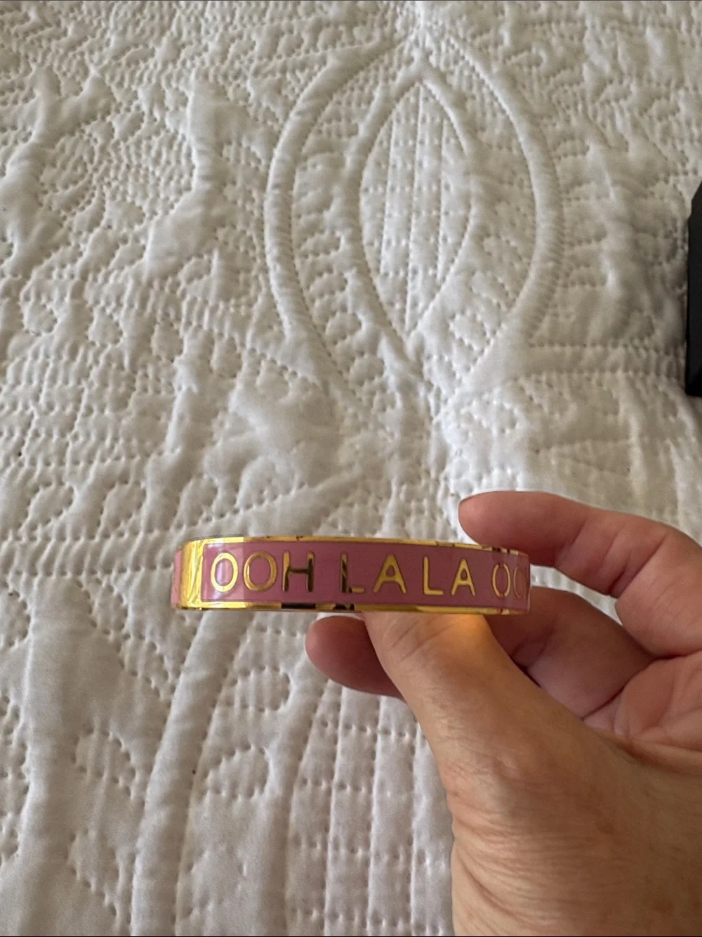 kate spade Pink and Gold Enamel Bangle Bracelet